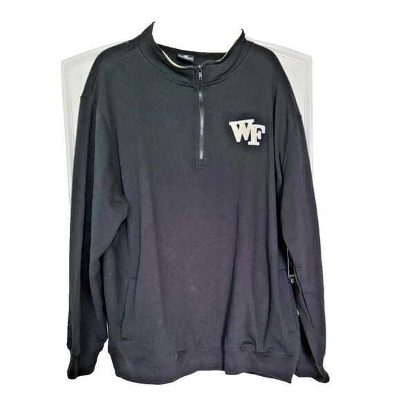 Colosseum Men's Wake Forest 1/4 Zip LS Black Sweatshirt 3XL New w Tags - Picture 1 of 6